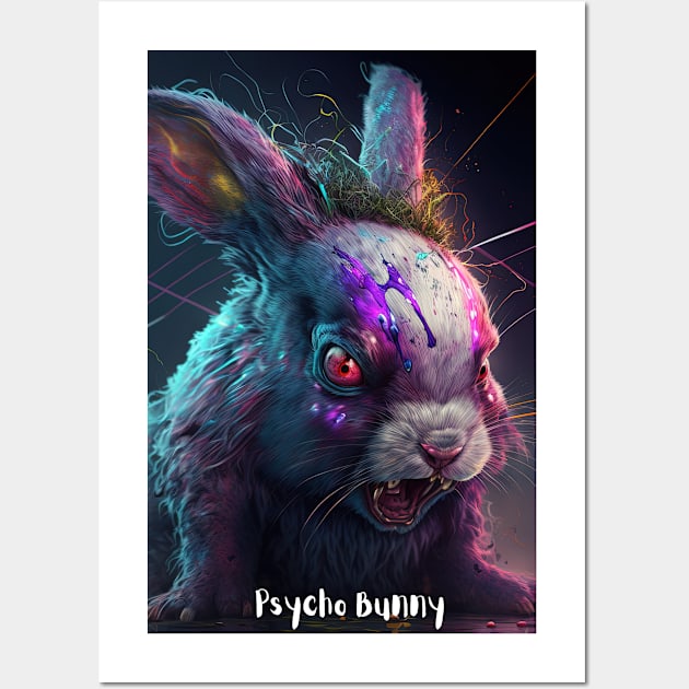 Psycho Bunny - Some days are not good days v2 Wall Art by AI-datamancer